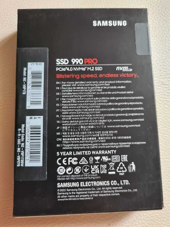 SSD накопичувач Samsung 990 PRO 1 TB (MZ-V9P1T0BW)