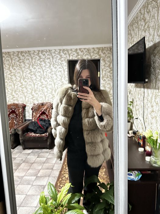 Меховая шубка песец шуба писец песцовая жилетка трансформер желетка