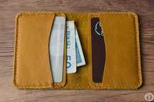 Minimalistyczny portfelik cardholder ze skóry naturalnej