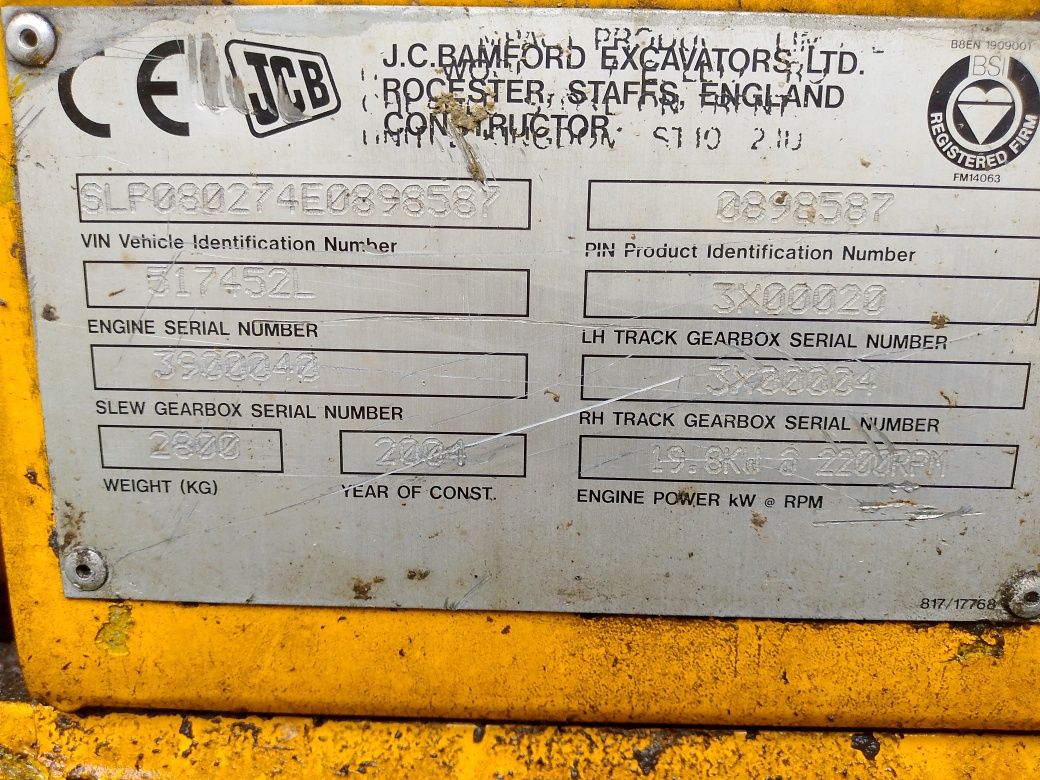 Minikoparka koparka JCB 8025 Umowa kupna sprzedaży