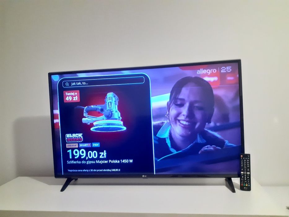 Telewizor LED LG43UJ6307 używany, uszkodzony