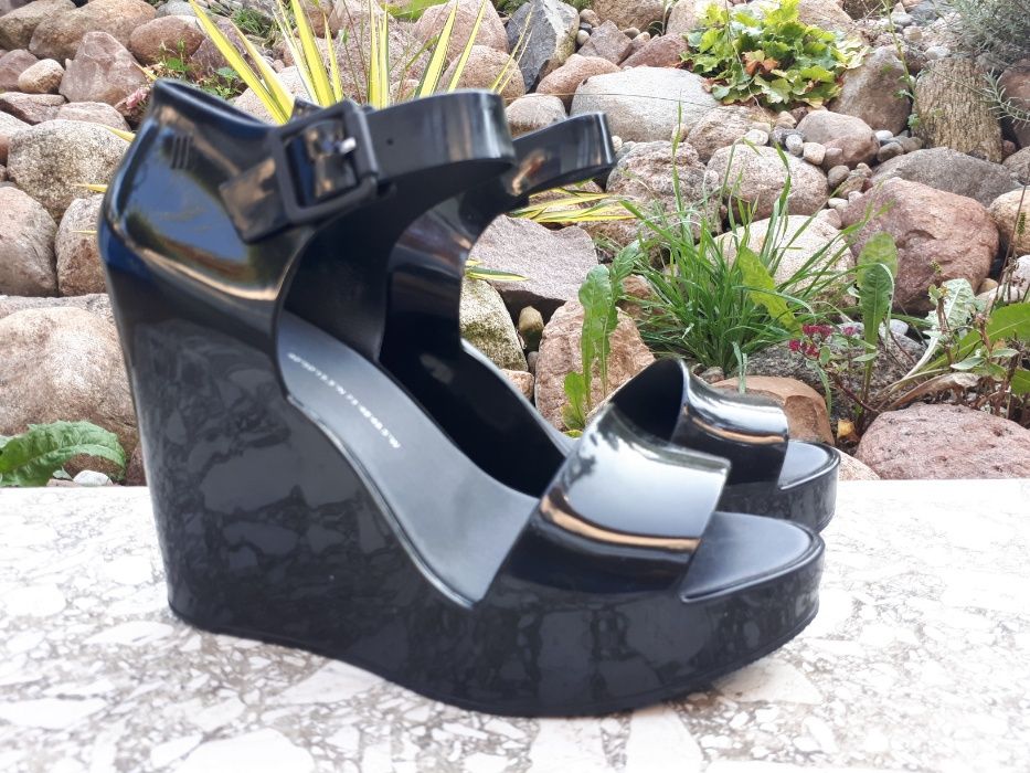Sandały melissa MAR WEDGE koturn czarne 38