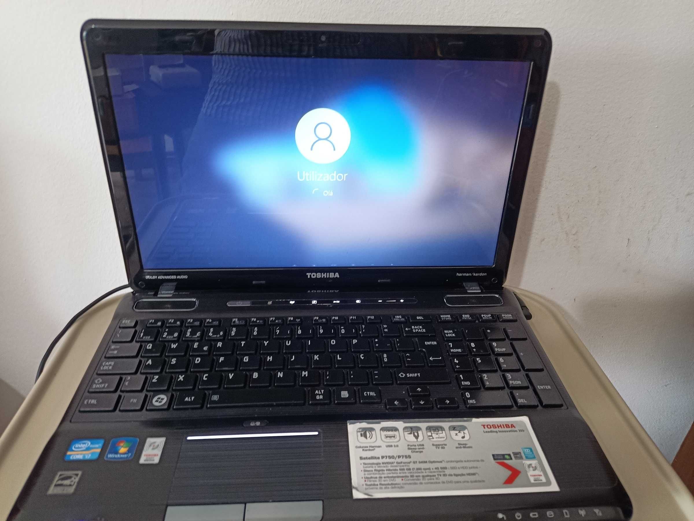 Portatil Toshiba P755 , cpu i7, nvidia GT540m (oportunidade)