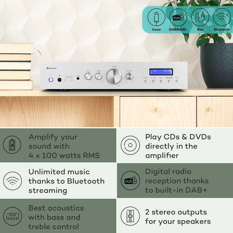 AMP-CD608 DAB wzmacniacz stereo Hi-Fi