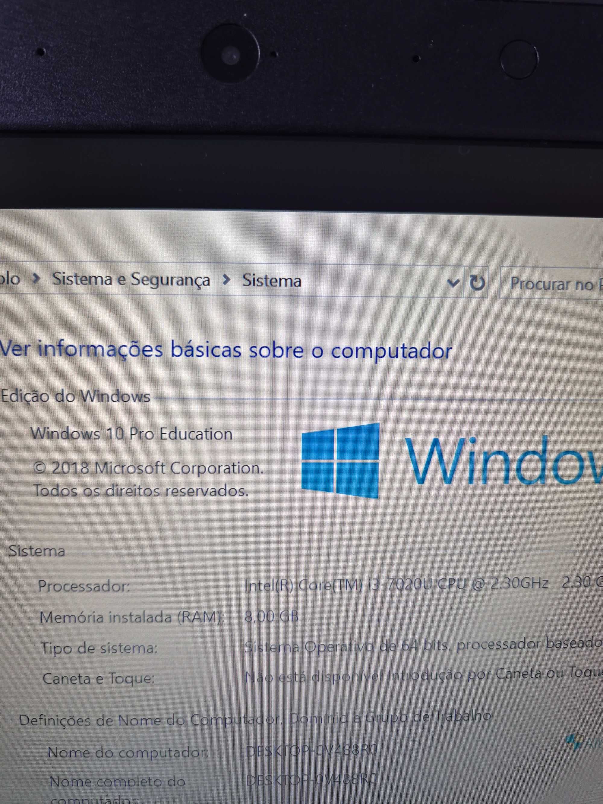 portátil classmate 501R / SF40KB6, processador i3-7020U display 14"