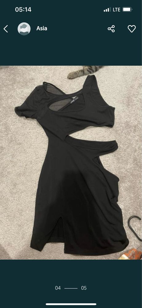 Czarna sukienka z wycieciami rozmiar S