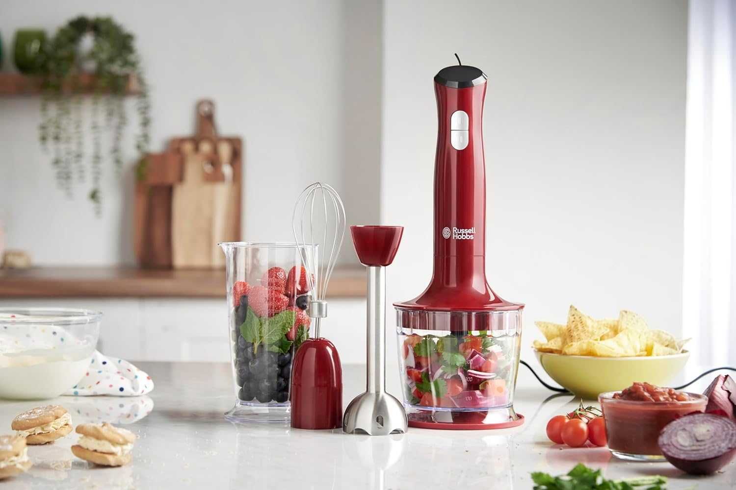 Russell Hobbs blender ręczny, 3w1, nasadka miksująca, pojemnik