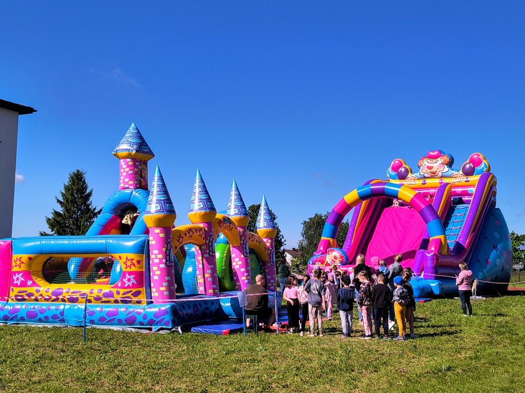 Dmuchańce, wynajem zjeżdżalnia dmuchana zamek dmuchany byk rodeo wata