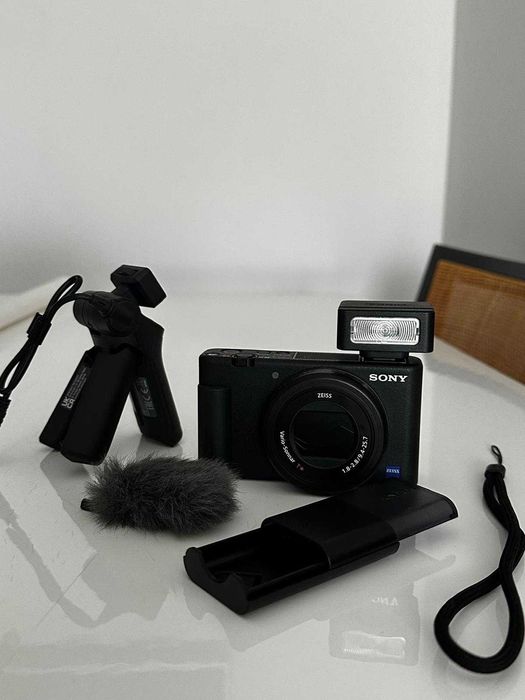 câmara fotográfica sony zv-1a + acessórios + garantia incluida