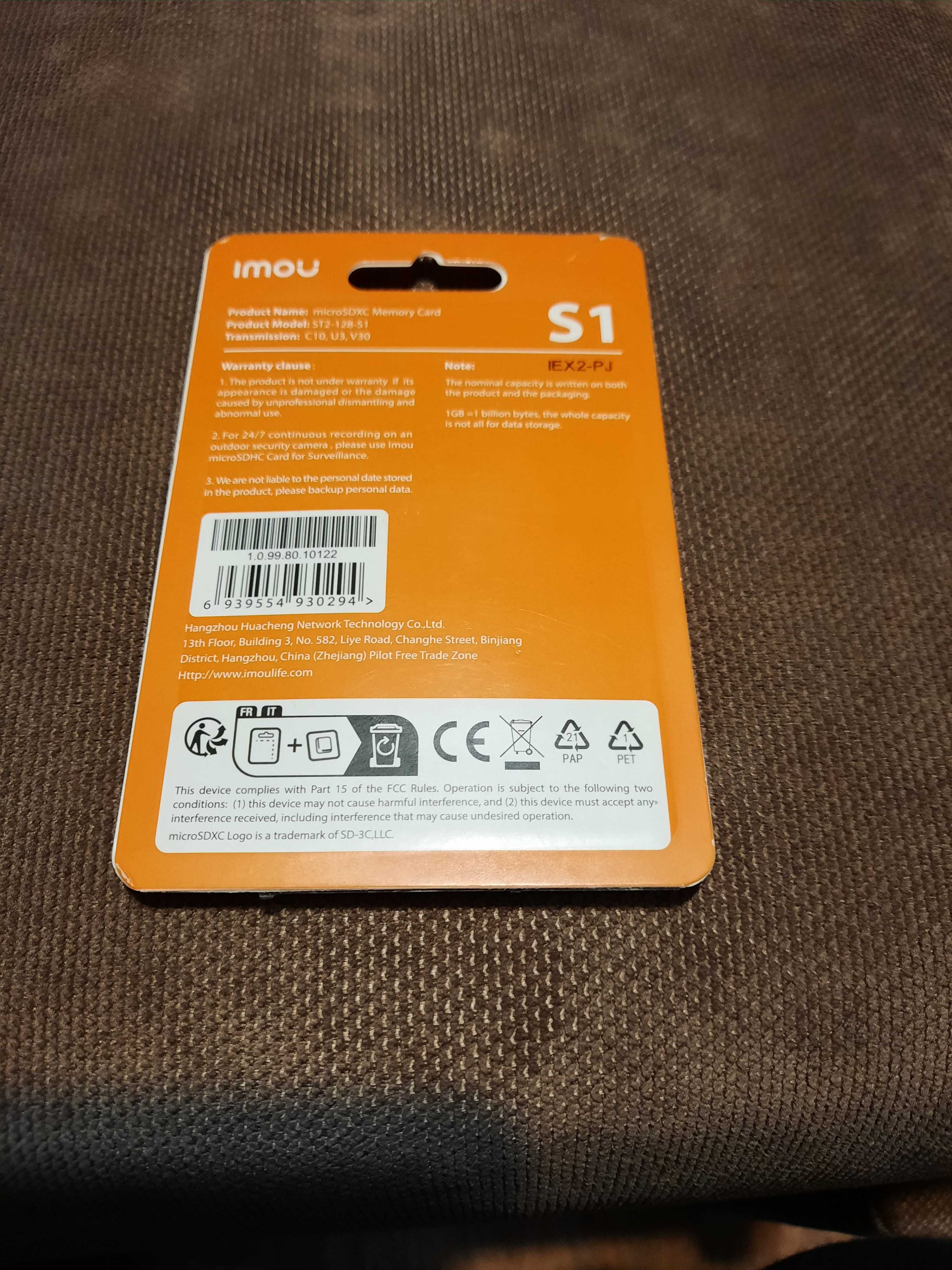 Карта памяти micro SD  IMOU S1  128Gb
