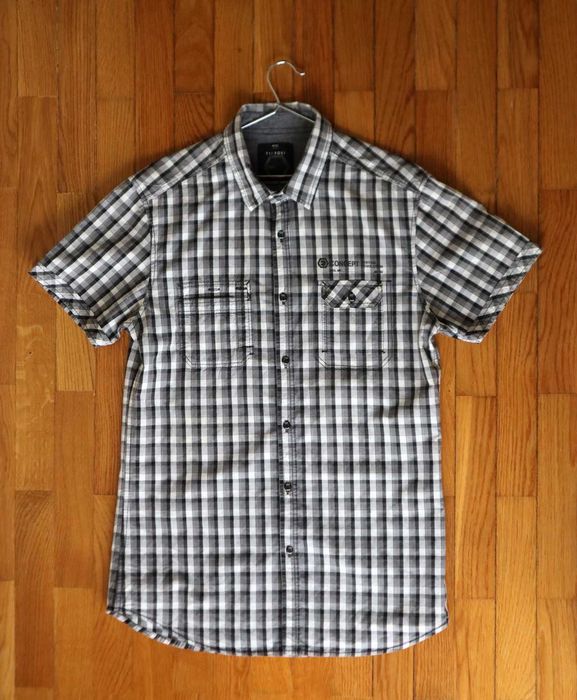 Camisa Tiffosi algodão de manga curta xadrez cinza