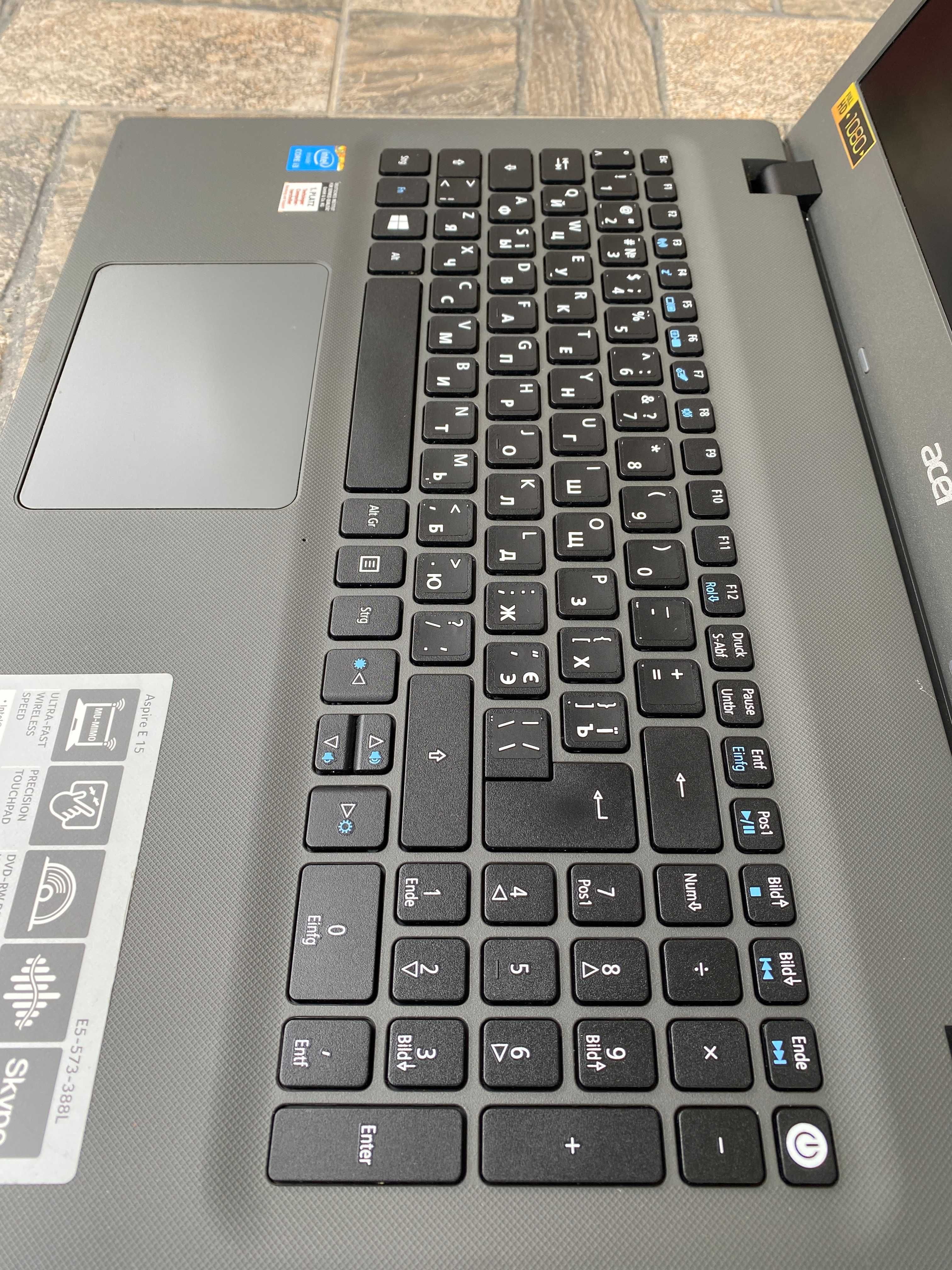 Ноутбук Acer Aspire E5-573 i3 5005U 16GB DDR3 256 SSD магазин гарантія