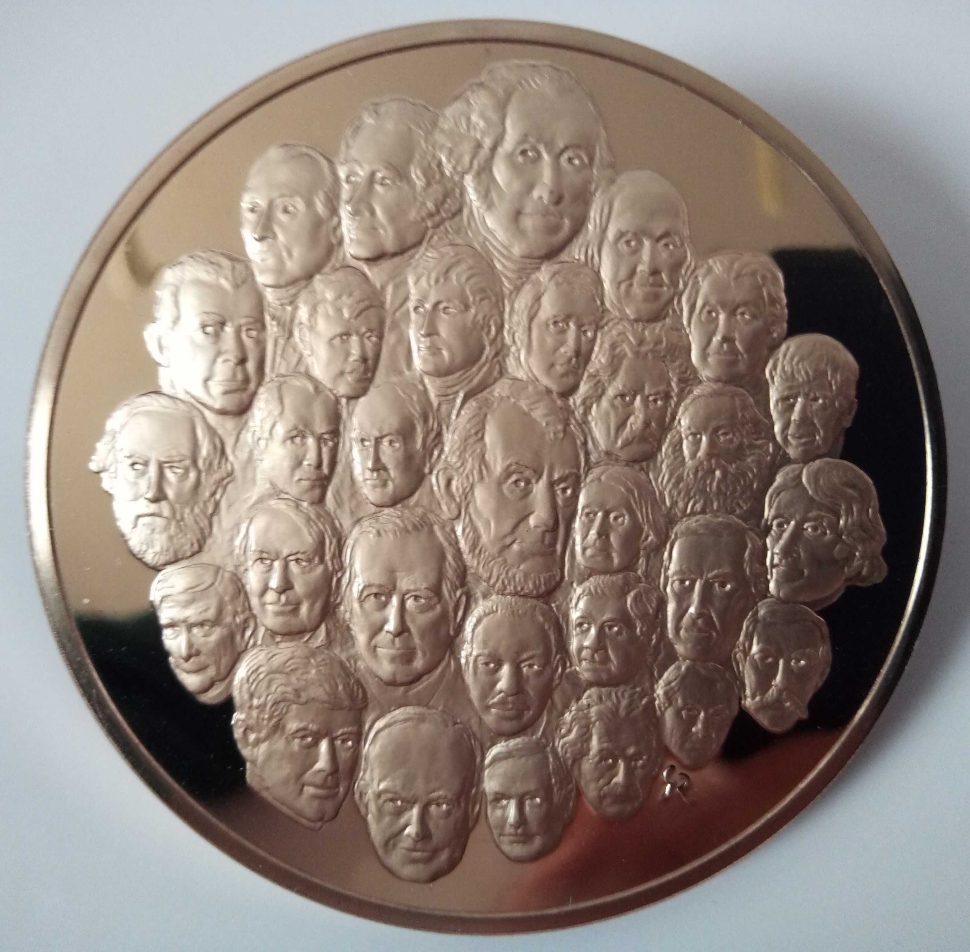 1976 Franklin Mint pamiątkowy medal z brązu 200 lat USA. Stan 1