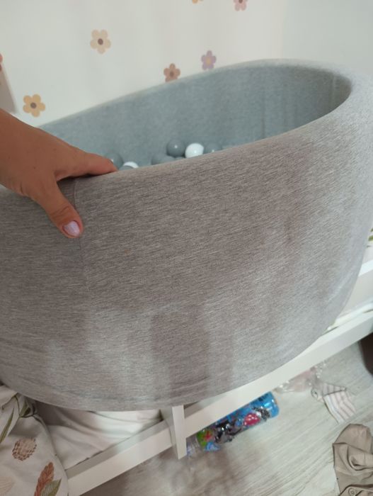 Basen z kulkami dziecięcy piankowy szaro biały różowy