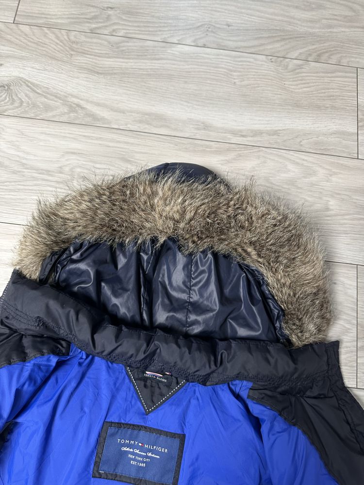 Kurtka damska puchowa Tommy Hilfiger TH granatowa