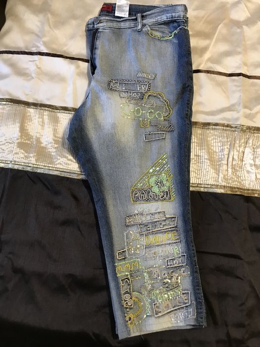 фірмові бриджі джинсові жіночі 48, штани, брюки