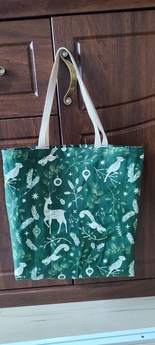 Torba shopper zwierzęta las len