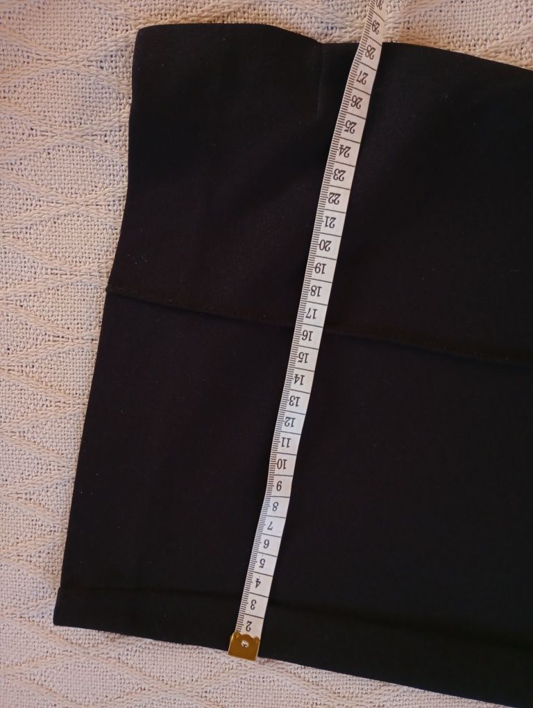 H&M S-M czarne eleganckie szerokie elastyczne spodnie z kantami