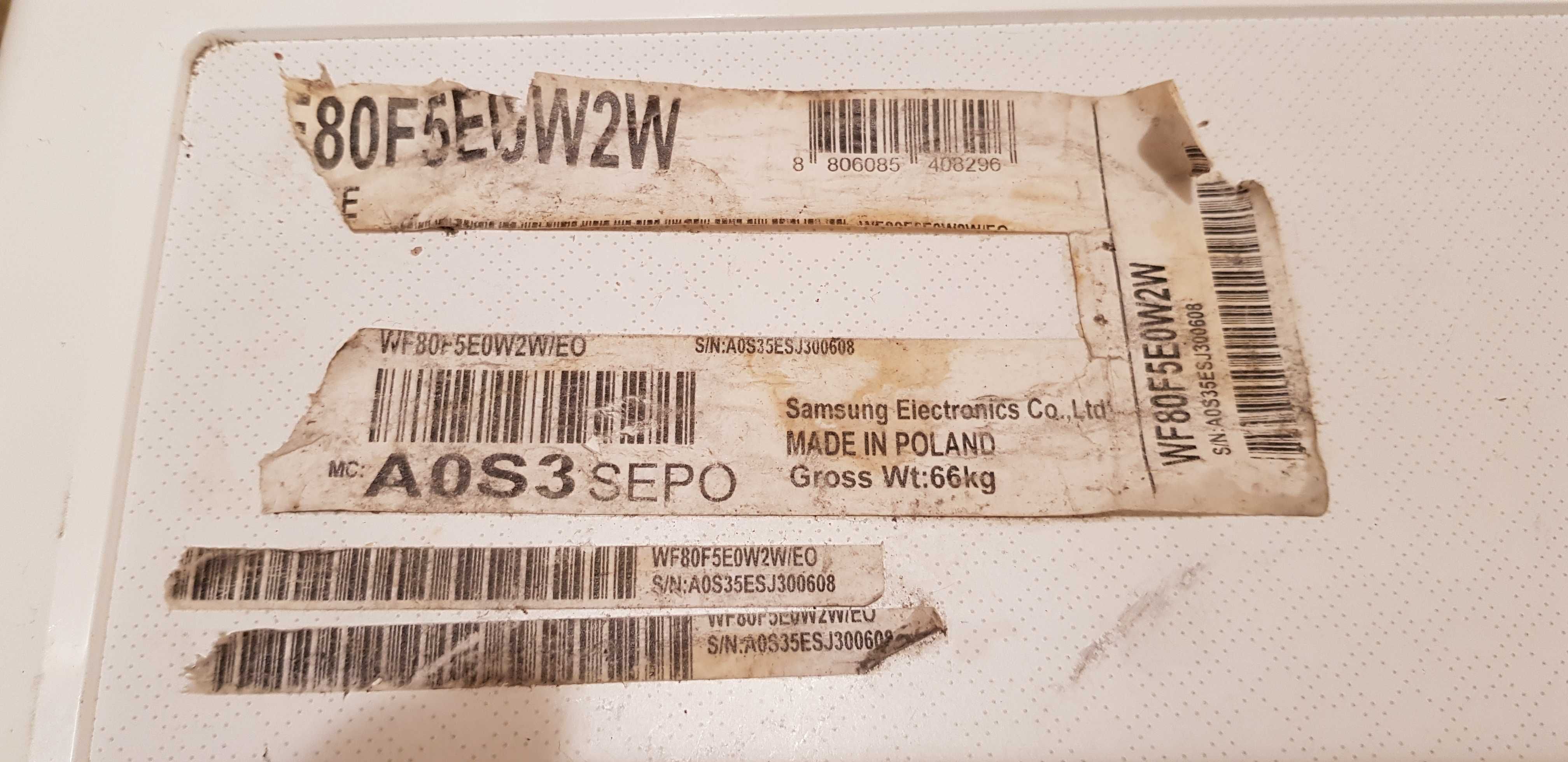 Pralka automatyczna SAMSUNG model 80F5E0W2W- wąż odpływowy  wody