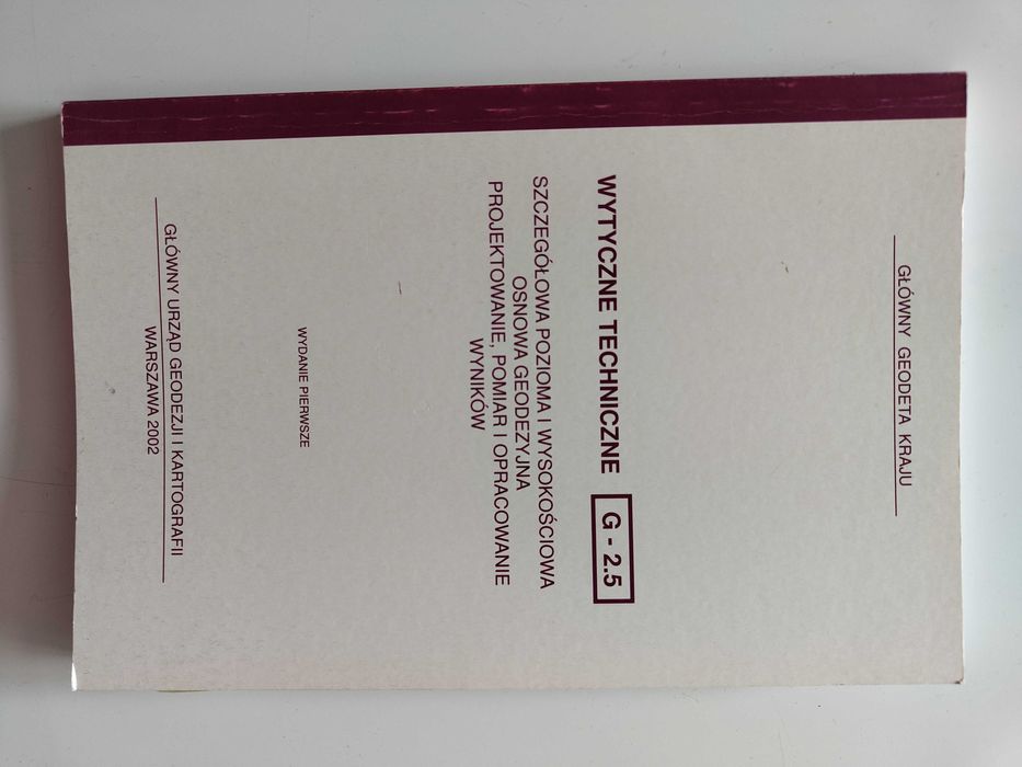 Wytyczne Techniczne G-2.5 "Szczegółowa pozioma i wysokościowa osnowa