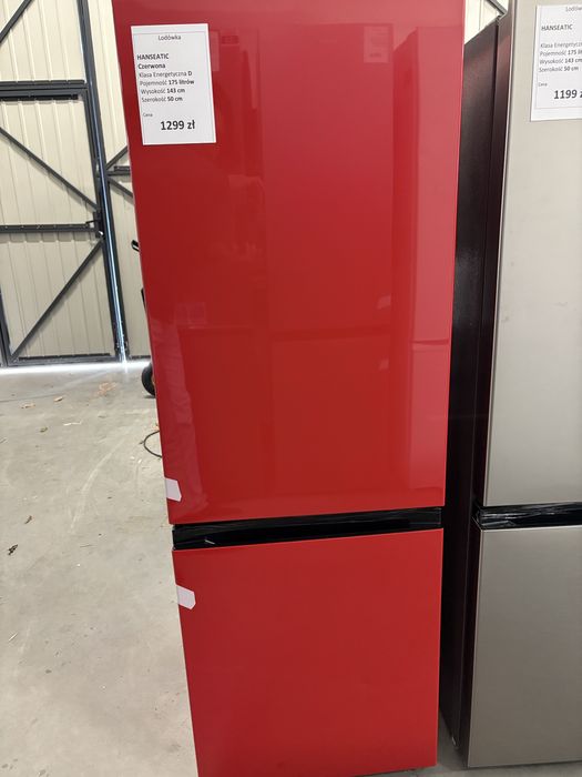 Lodówka 143 cm czerwona HANSEATIC