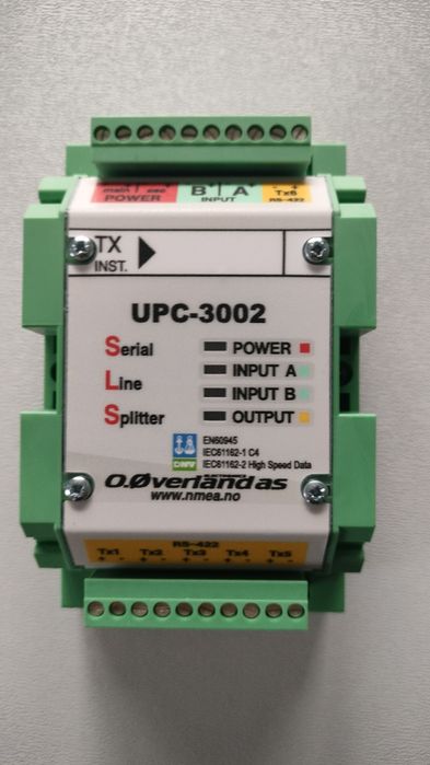 UPC-3002 Overland Splitter rozdzielacz sygnału NMEA certyfikat DNV