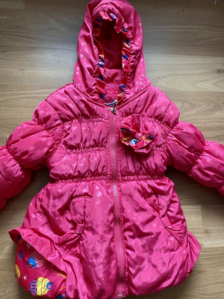 Piękna ciepła ocieplana kurtka zimowa płaszczyk zimowy różowy