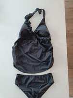 Tankini ciążowe 44 2XL czarny strój kąpielowy