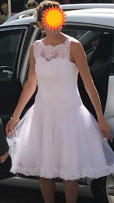 Sukienka ślubna krótka biala M cena z wysyłką