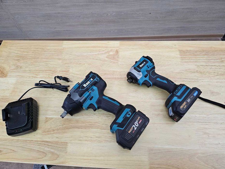 Потужний Набір Гайковерт + Гвинтоверт Razor З Акумуляторами 1,5 ,4.0Ah