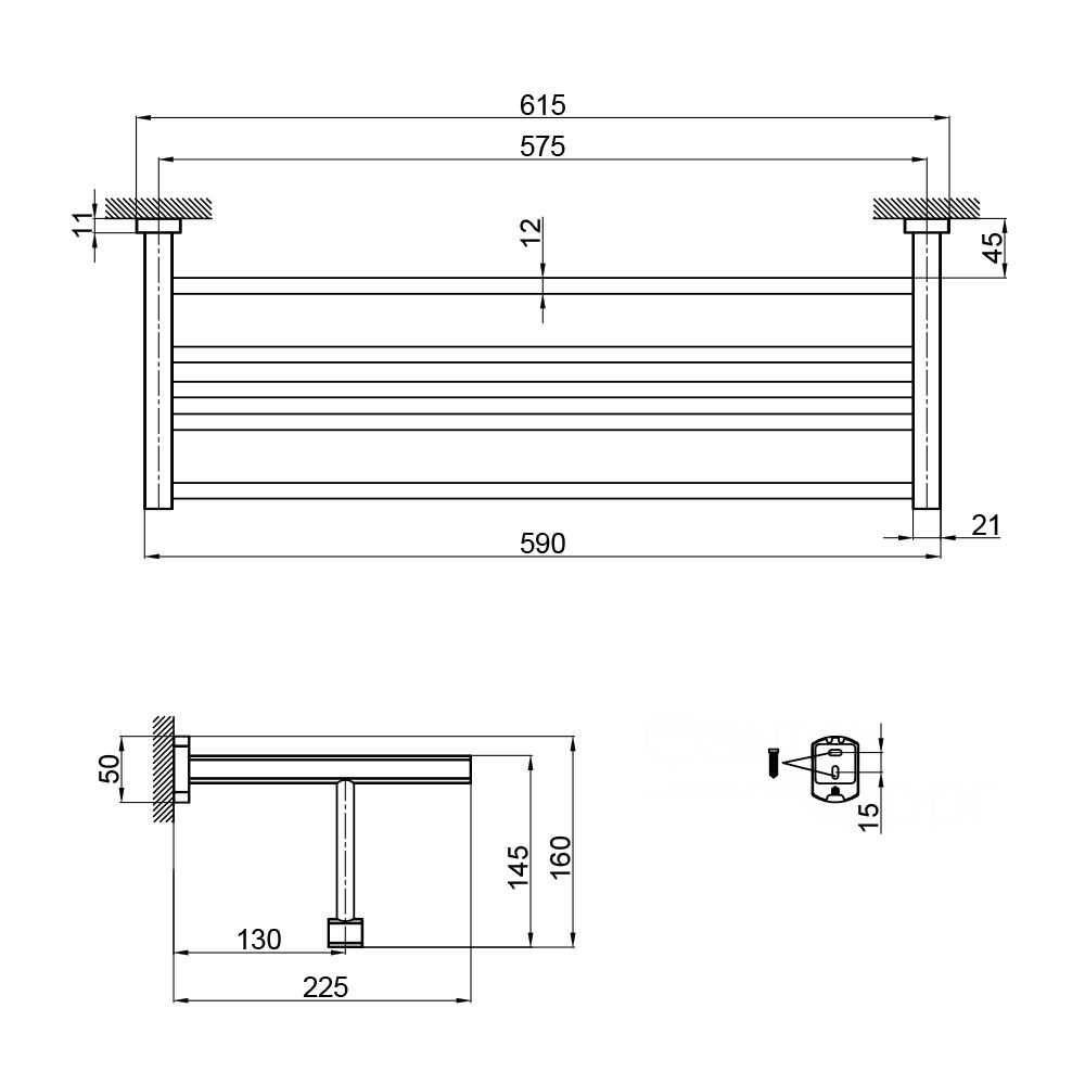 Бронзовая латунная полка для полотенец QT Liberty 1122