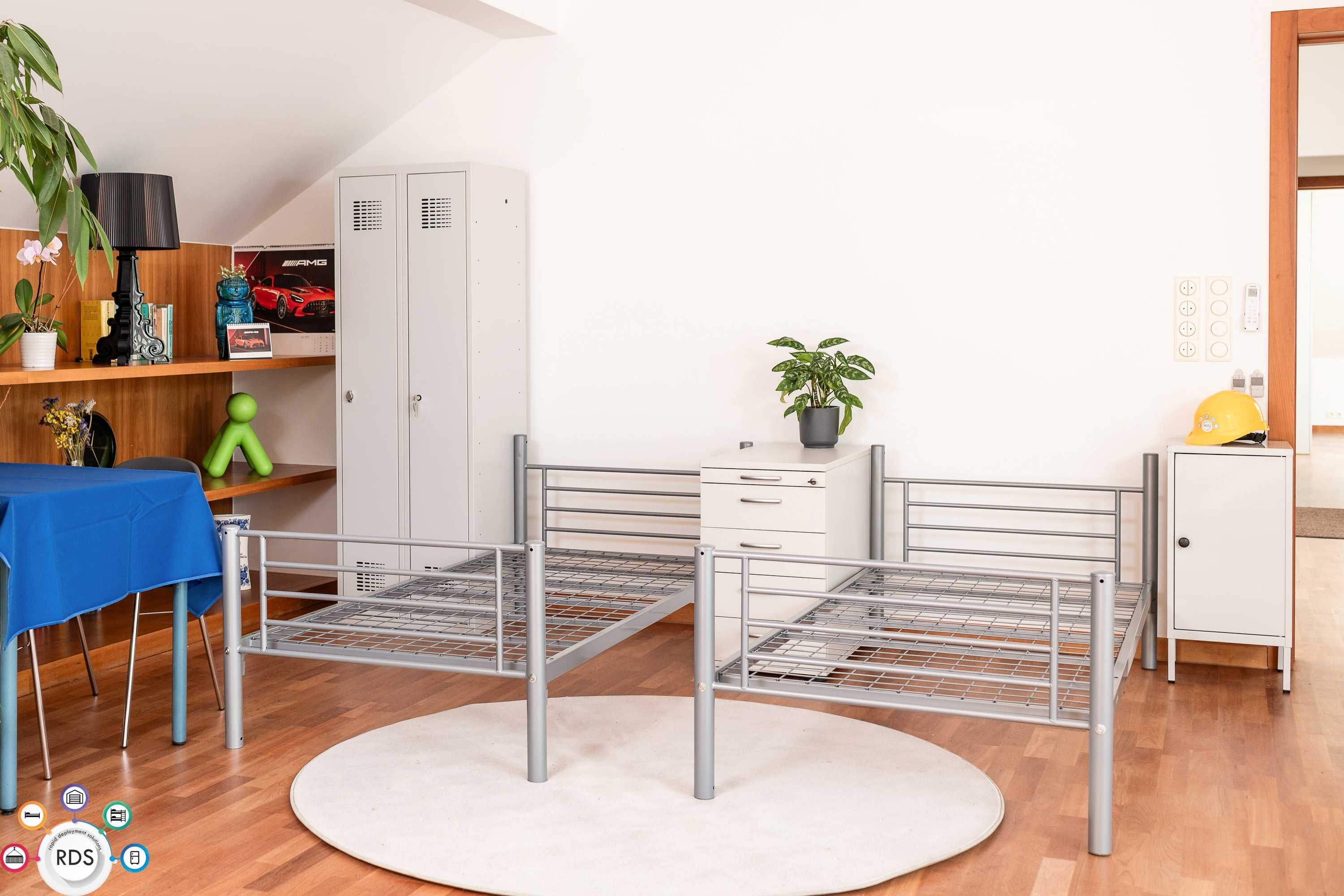 Łóżko metalowe pojedyncze 90x200 cm jednoosobowe lub piętrowe 2w1