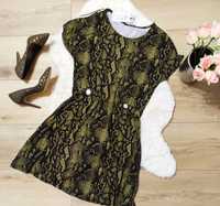 Świetna wygodna elastyczna sukienka na wiosnę czerń khaki r XL