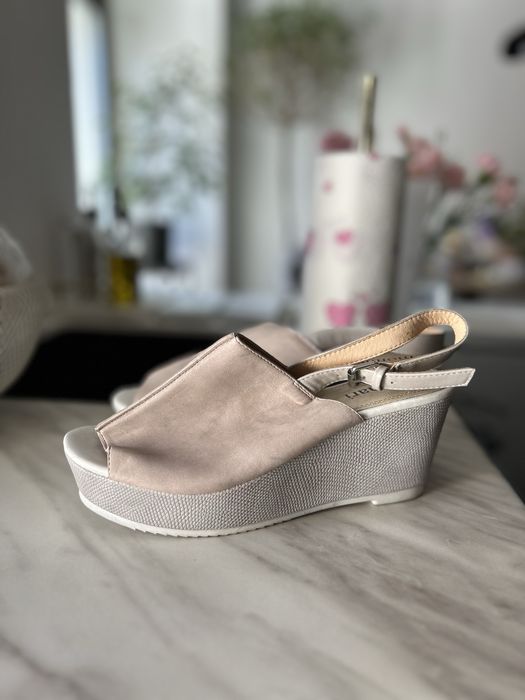 Sandały monnari pudrowy róż beżowe 39