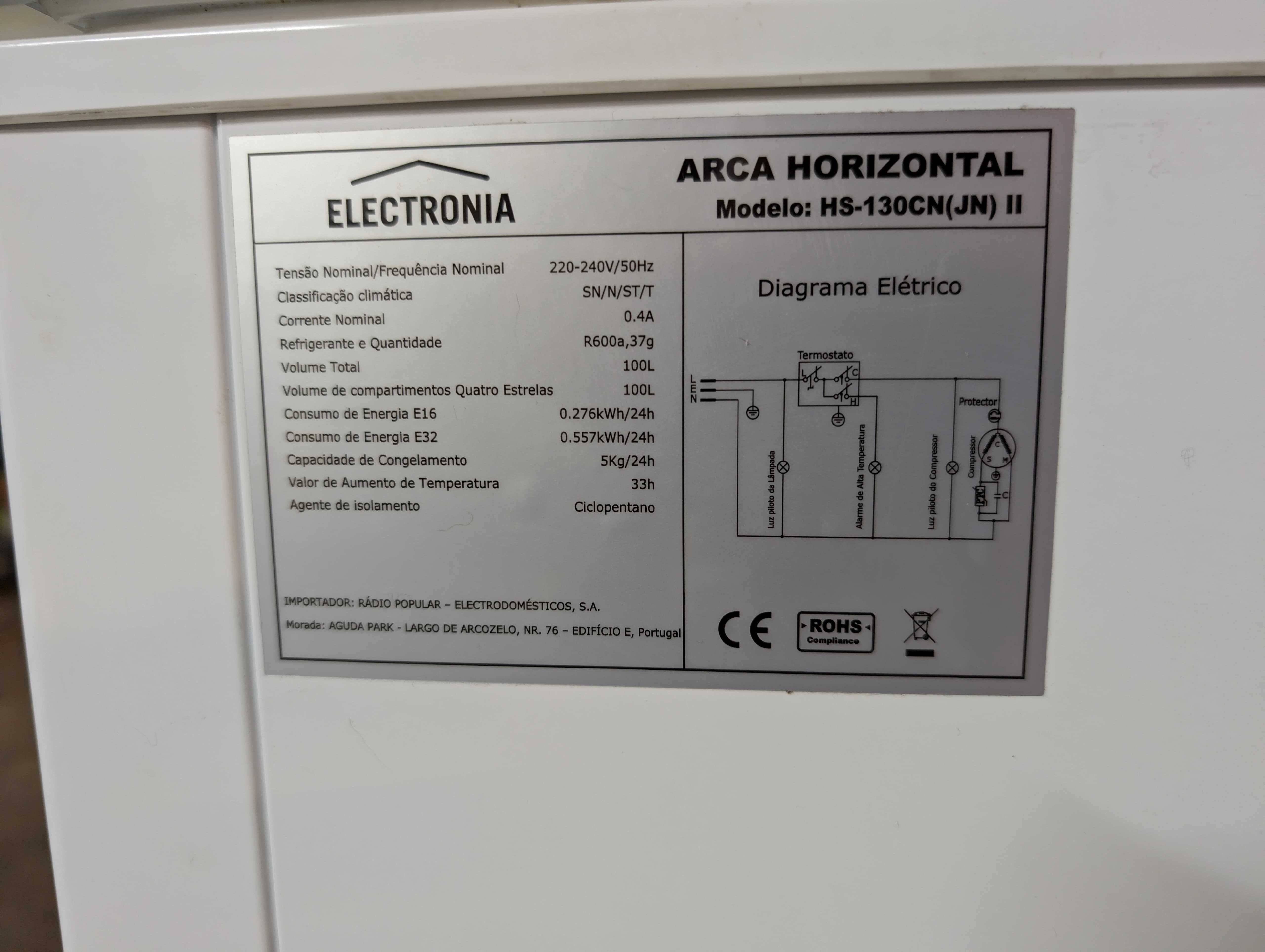 Arca Horizontal Electronia 100L