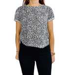 Biało-czarny t-shirt w panterkę S 36