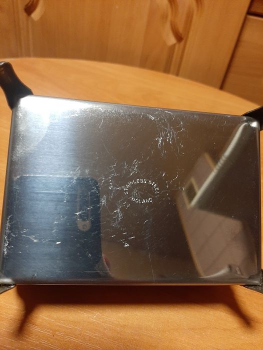 Szkatułka ze stali nierdzewnej Stainless Steel Poland  Prl