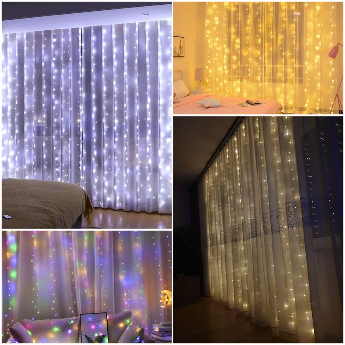 300LED girlanda okno ściana lampki led 3m kurtyna swietlna swiateczna