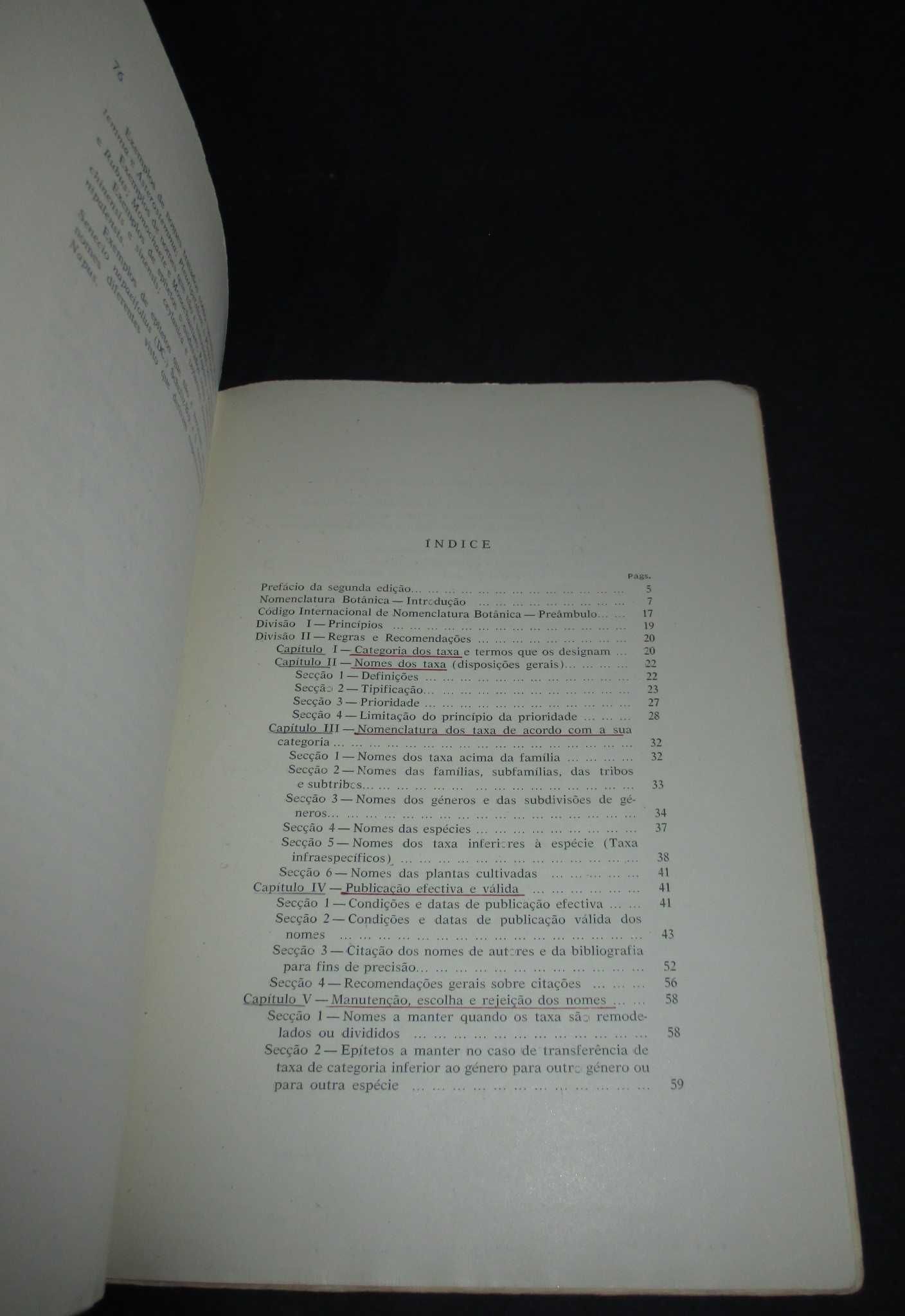 Livro Código Internacional de Nomenclatura Botânica C. N. Tavares