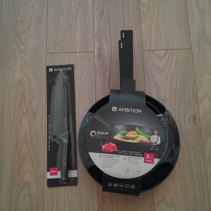 Zestaw dwóch patelni + Nóż