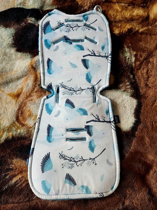 Wkładka do wózka La Millou THICK STROLLER PAD - Blue Birds Deep ocean