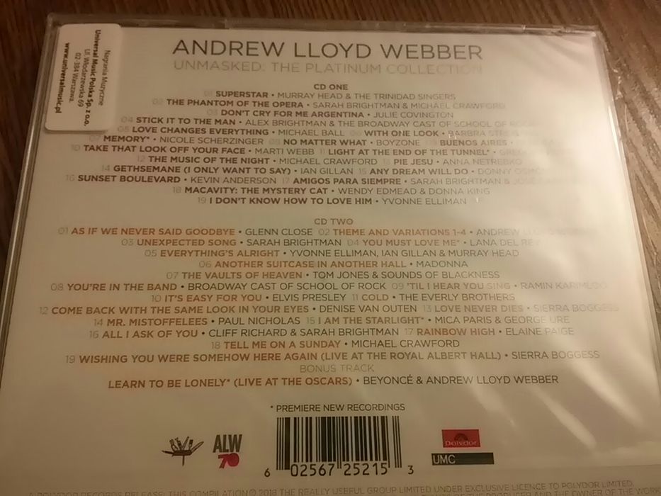 Andrew Lloyd Webber Unmasked: The Platinum Collection