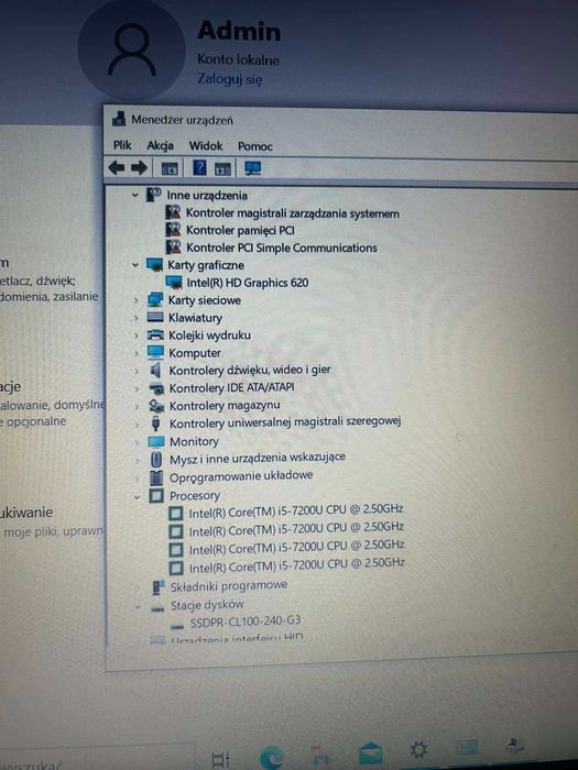 Laptop Acer Aspire A515-51 i5-7200U/8GB/222GB SSD/WiFi/kamerka/HDMI