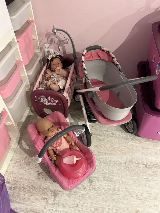 Lalka hiszpańska, bobas, wózek, nosidełko, kołyska, ubranka