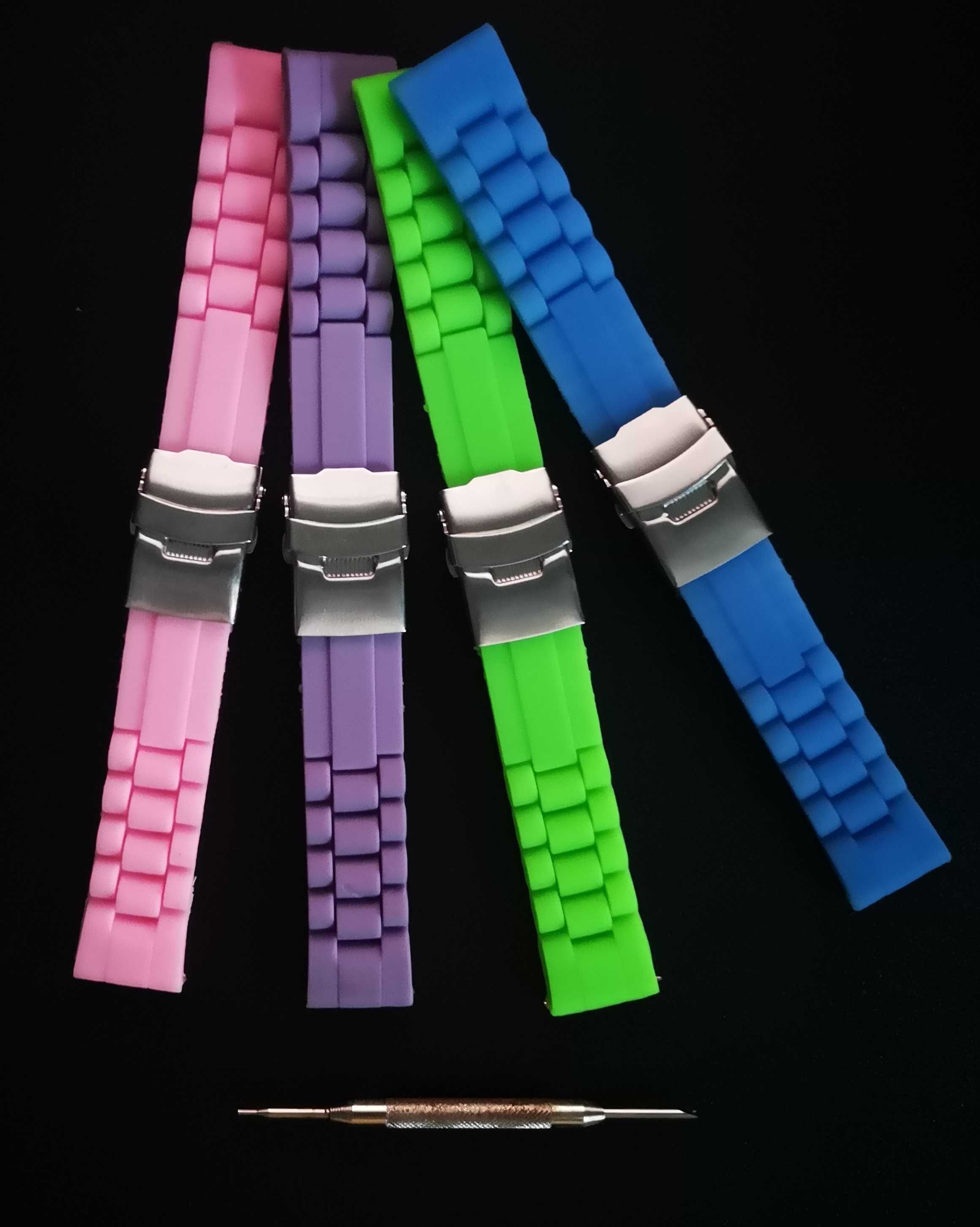 4 Braceletes Coloridas Para Relógio - Novas