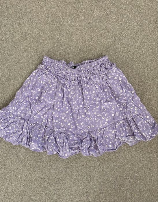 Spódnica spódniczka mini damska fioletowa liliowa w kwiaty zara damska