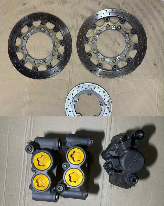 Tarcze hamulcowe zaciski zbiorniczek sety yamaha r1 rn12 04-06