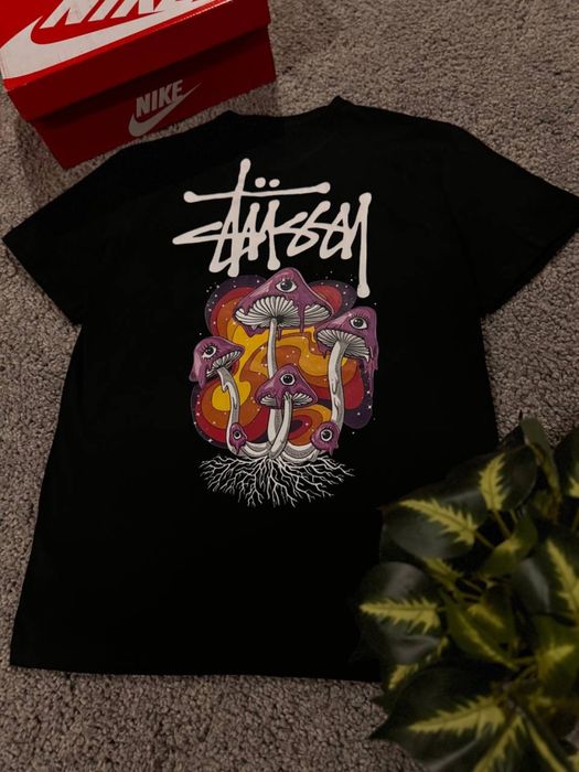 Футболка Stussy Mushrooms / Футболка Стусі з грибами / Футболка Стуси