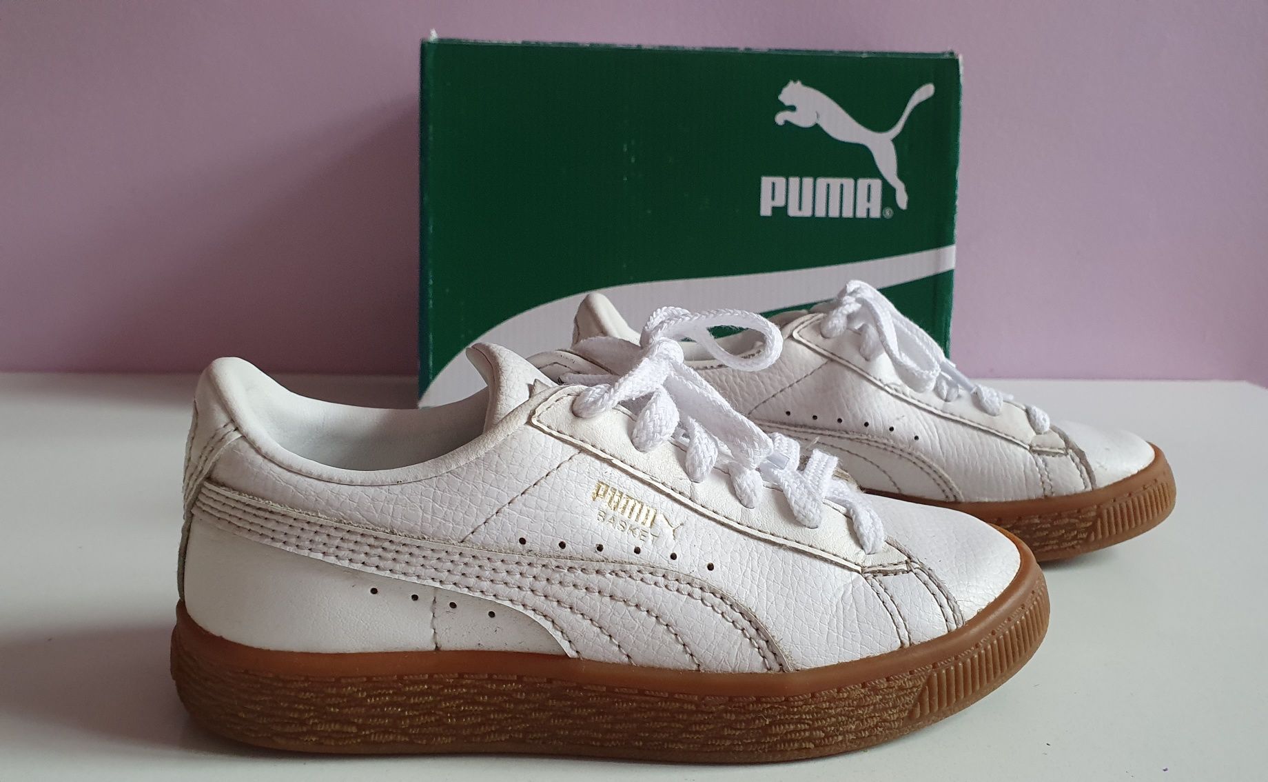 Buty Puma vintage - 31 - 18,5 cm - Basket Classic- białe - jak nowe