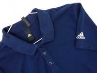 AX97 Męska bluzka koszulka polo adidas elegancka granatowa L